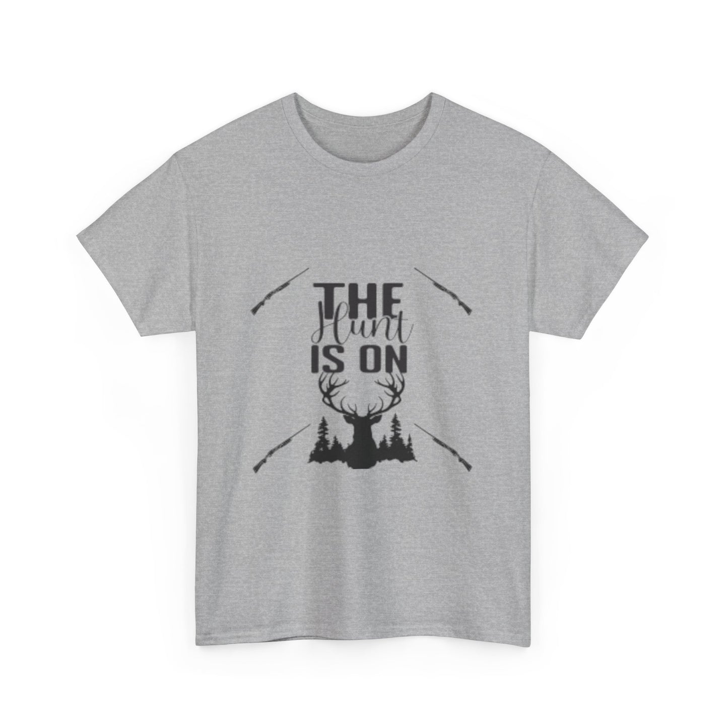 The Hunt Is On Unisex Heavy Cotton Tee, Outdoor Enthusiast Shirt, Gift for Hunters, Casual Wear for Men and Women, Nature Lover Apparel