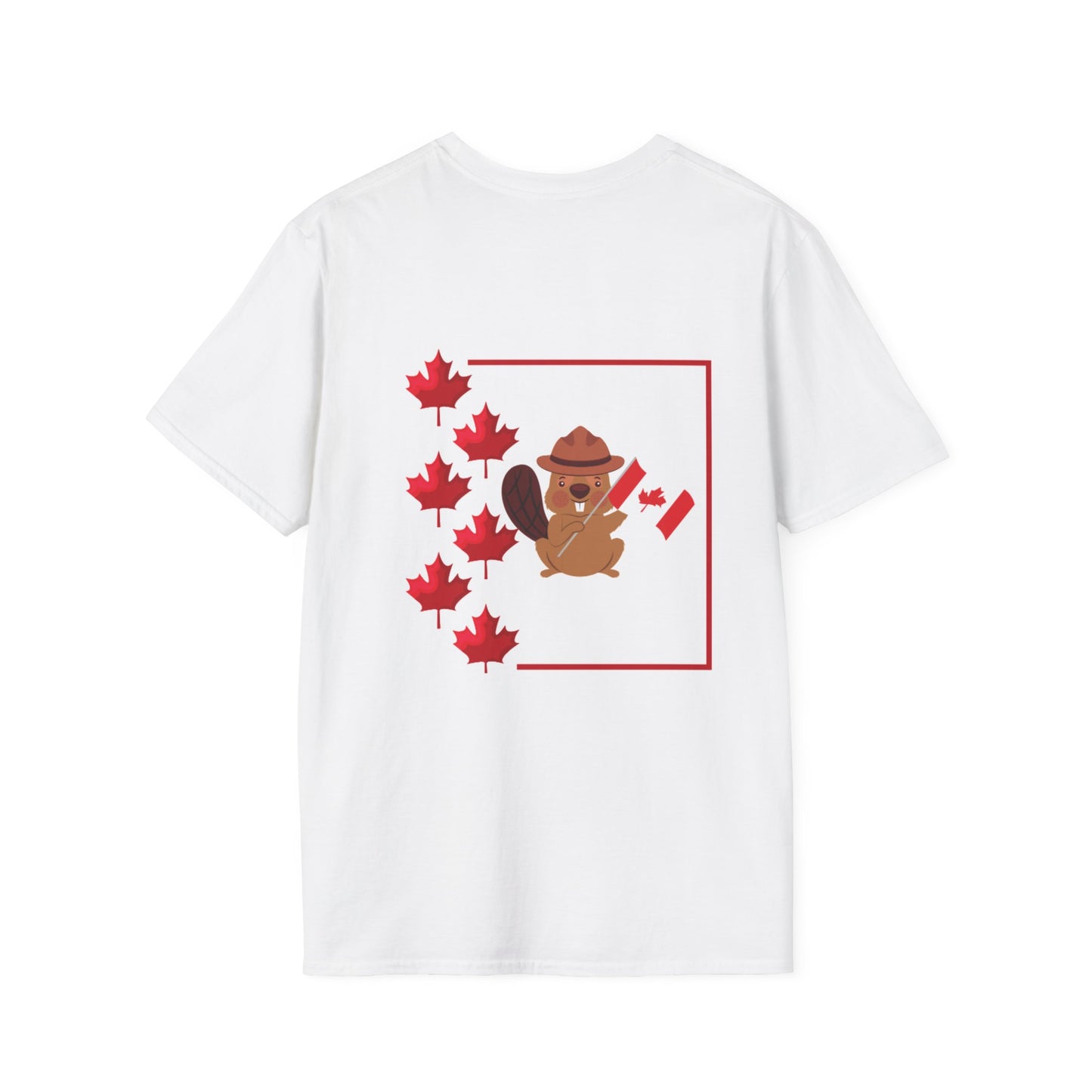 Proud to Be Canadian Unisex Softstyle T-Shirt - Celebrate Canada with Maple Leaf & Beaver Design