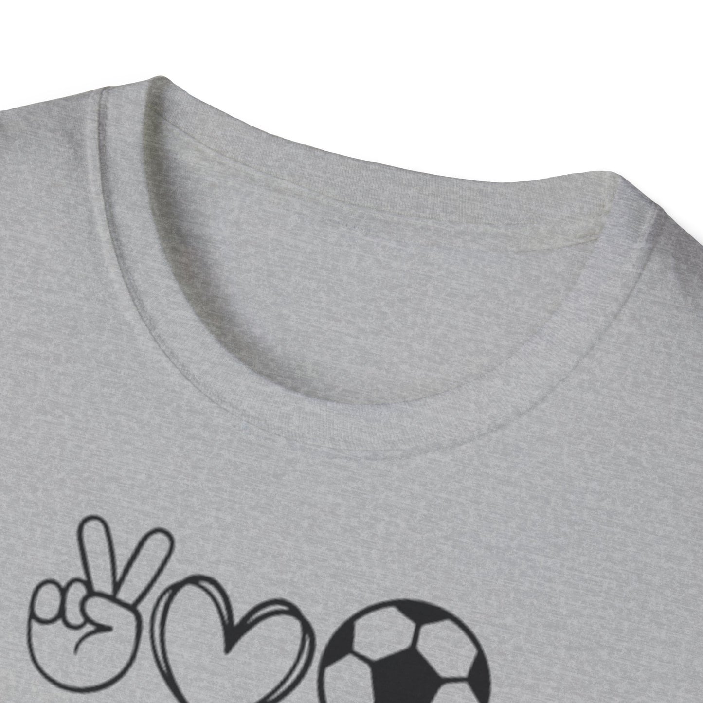 Soccer Love Unisex Softstyle T-Shirt, Soccer Fan Tee, Sports Lover Shirt, Soccer Mom Dad Gift, Soccer Player Apparel