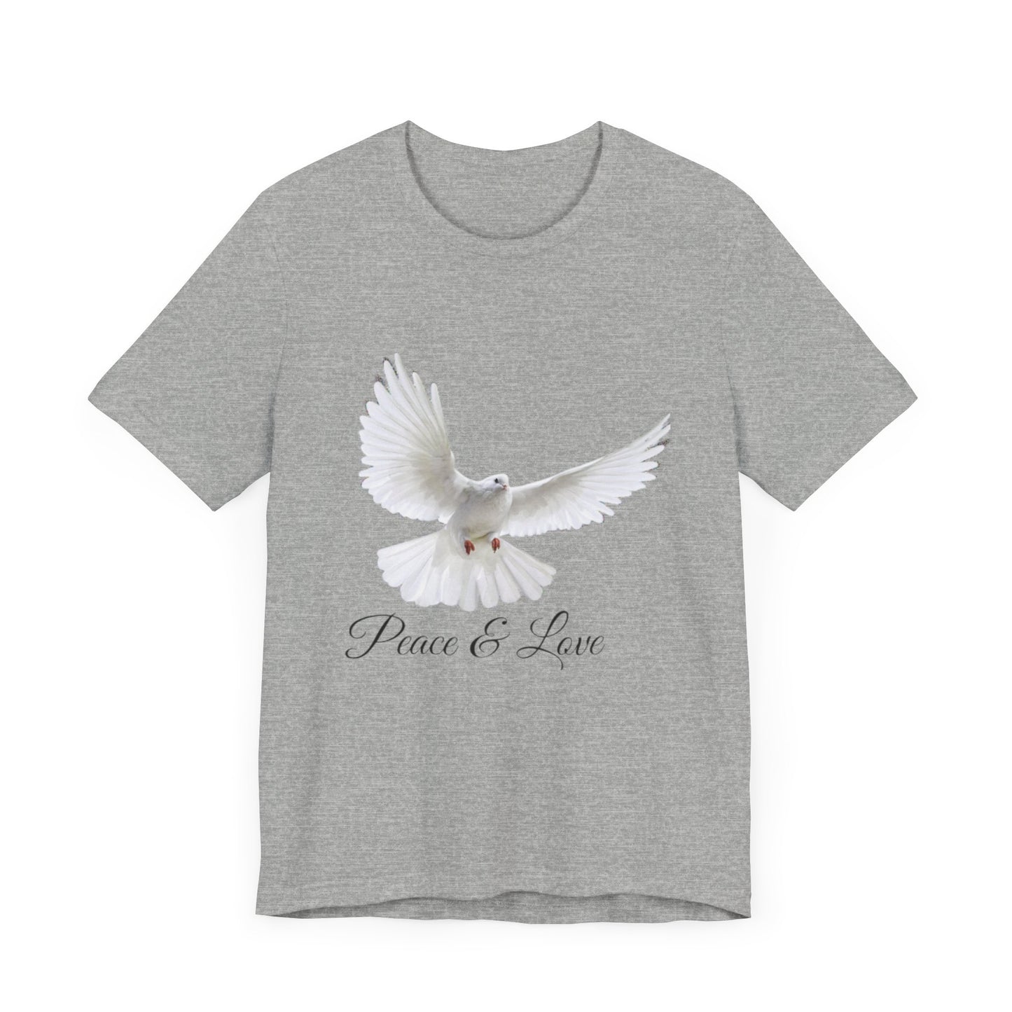 Peace&Love Colombe T-Shirt, Peace and Love Tee, Dove Graphic Top, Hippie Vibe Shirt, Unity Symbol Apparel