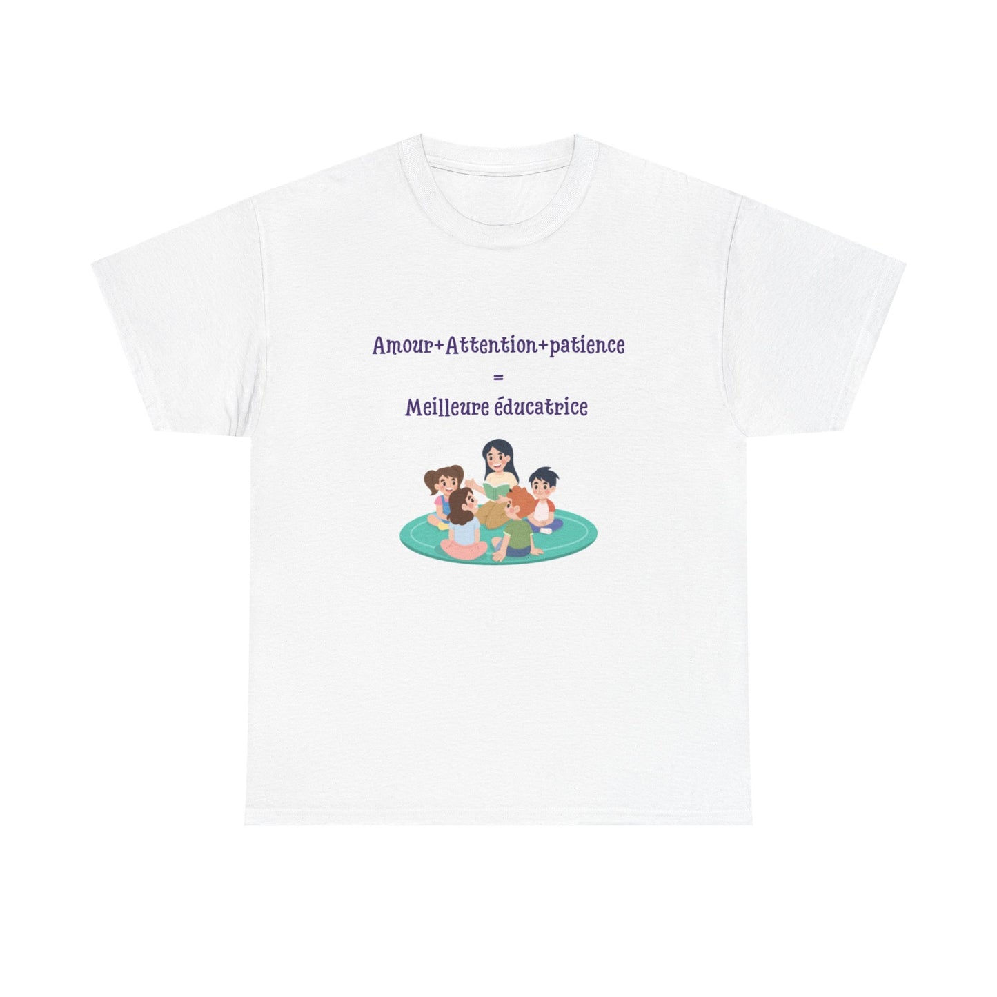 T-shirt pour éducatrice "Amour+Attention+Patience", Gift for Educators, Back to School, Teacher Appreciation, Unisex Heavy Cotton