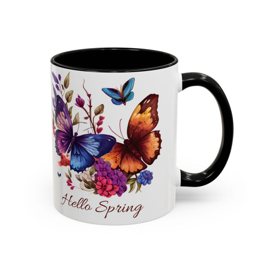 Butterfly Accent Coffee Mug - Elegant Tea Cup with Tasse Papillon Design, Gift for Nature Lovers, Kitchen Decor, Holiday,tasse papillon