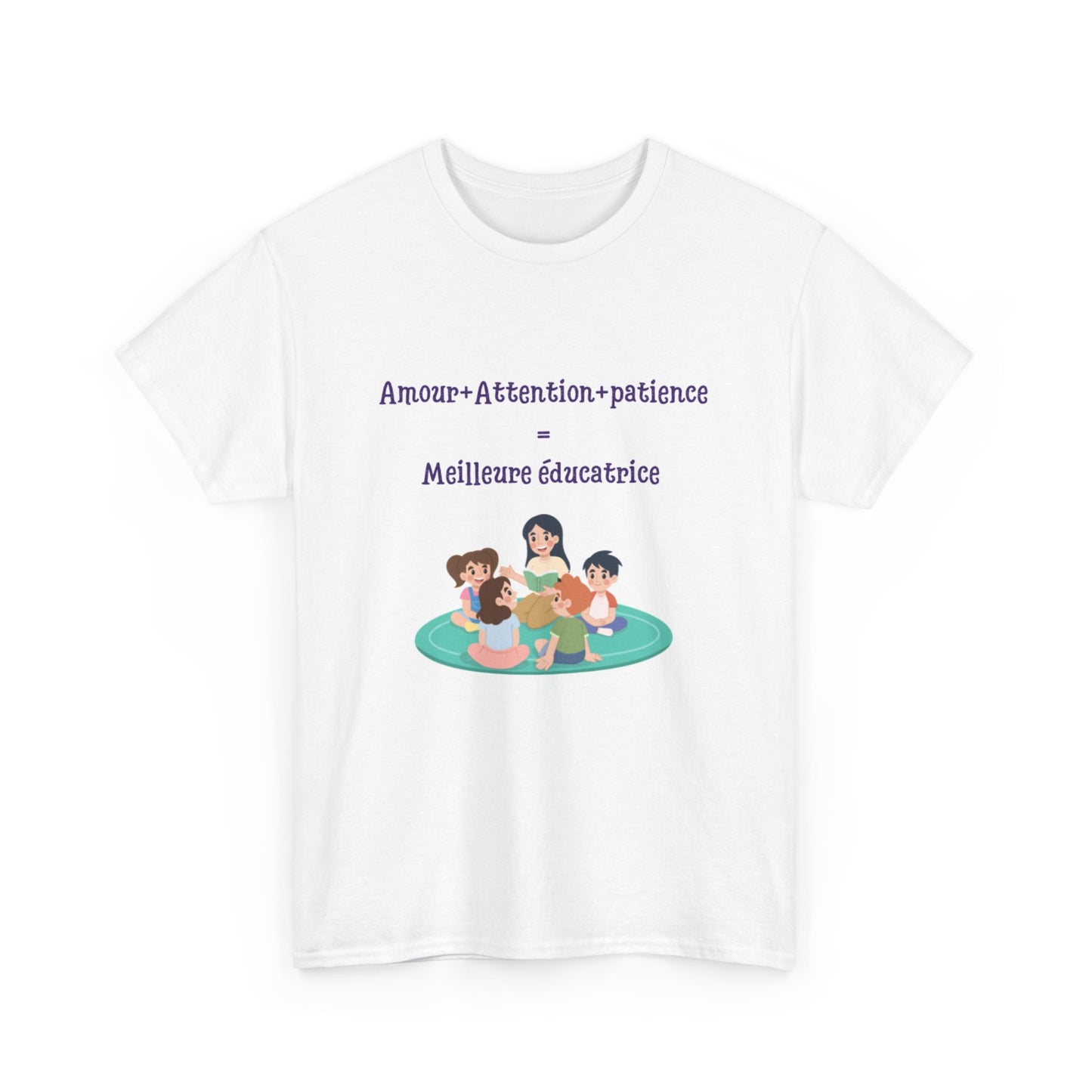 T-shirt pour éducatrice "Amour+Attention+Patience", Gift for Educators, Back to School, Teacher Appreciation, Unisex Heavy Cotton