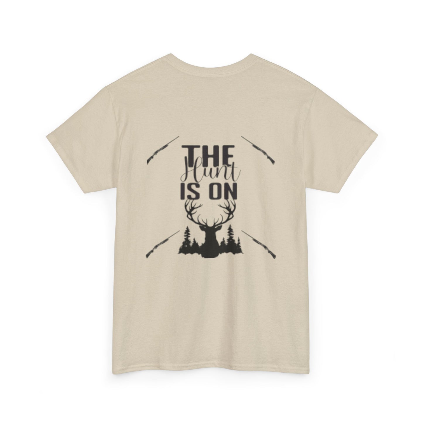 The Hunt Is On Unisex Heavy Cotton Tee, Outdoor Enthusiast Shirt, Gift for Hunters, Casual Wear for Men and Women, Nature Lover Apparel