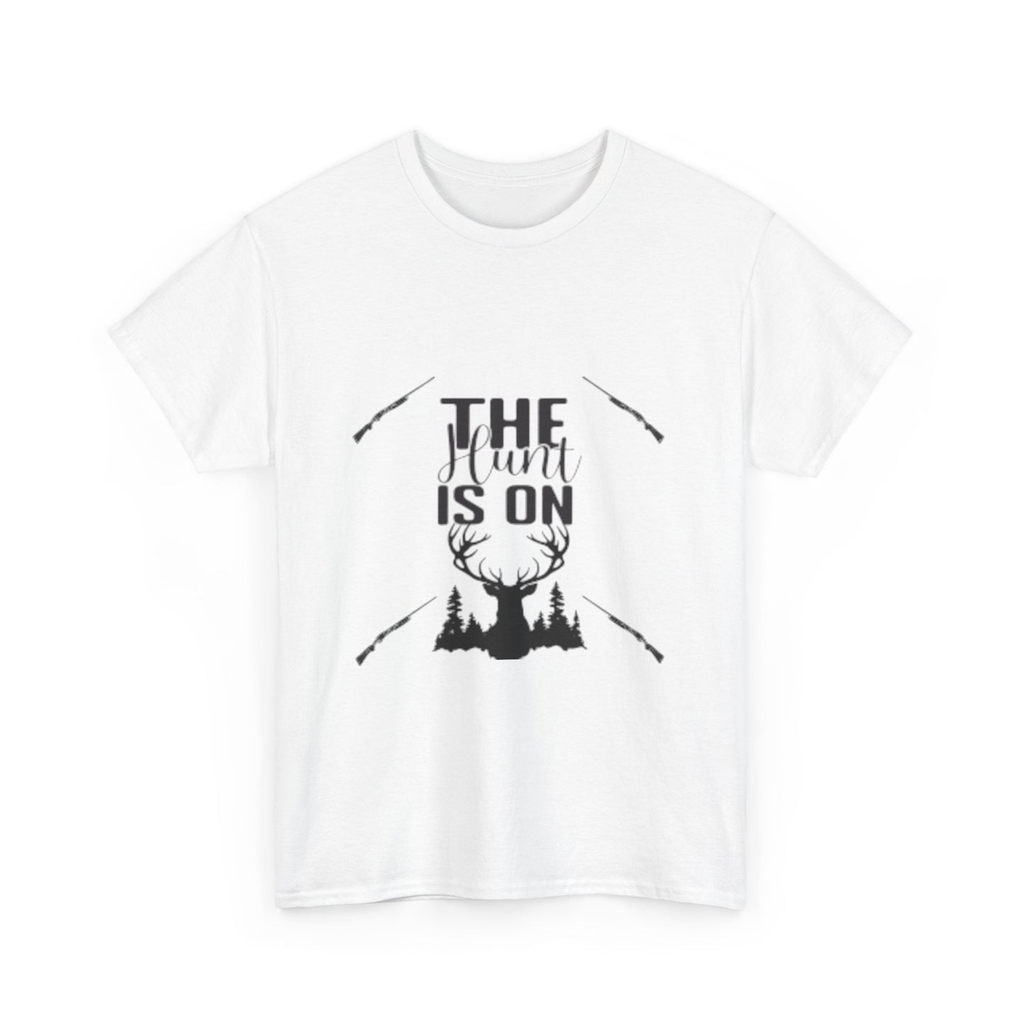 The Hunt Is On Unisex Heavy Cotton Tee, Outdoor Enthusiast Shirt, Gift for Hunters, Casual Wear for Men and Women, Nature Lover Apparel