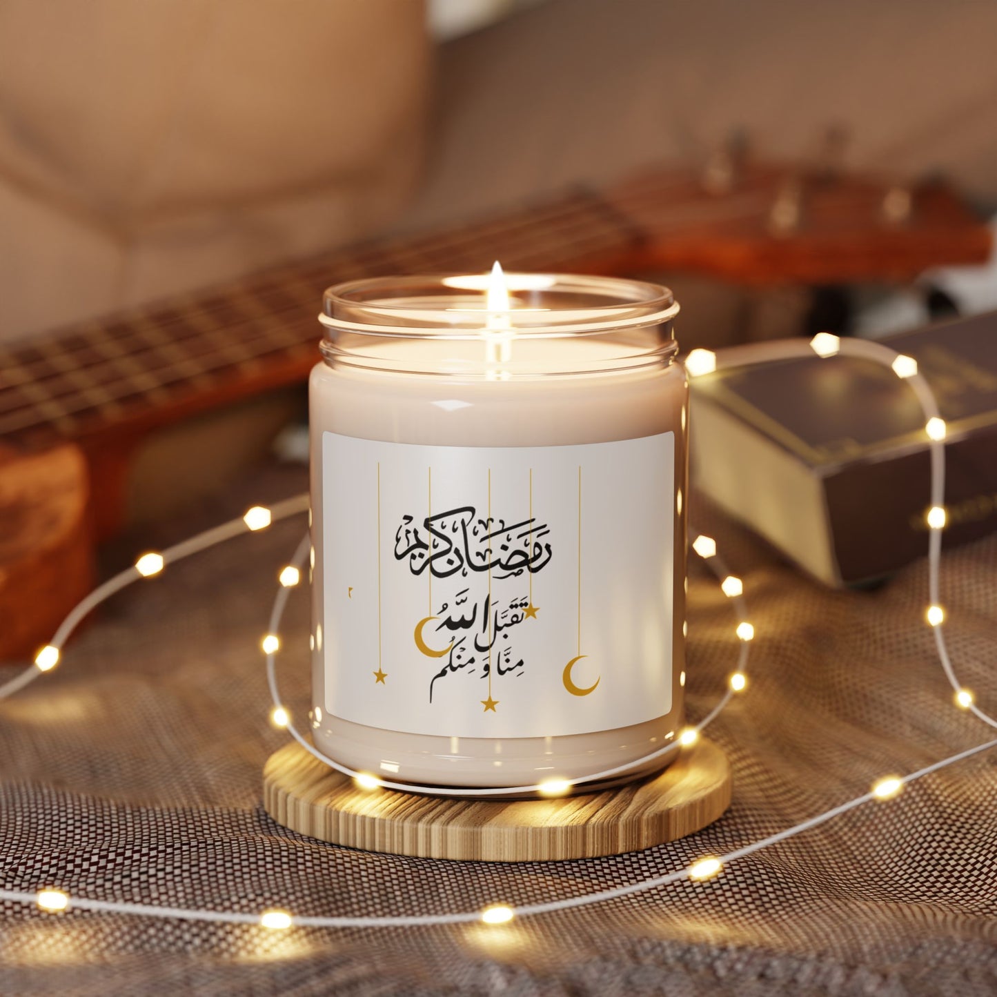 Scented Soy Candle, 9oz - Bougie Ramadan Gift, Festive Islamic Home Decor, Eid Al-Fitr Celebration Candle, Ramadan Kareem Islamic