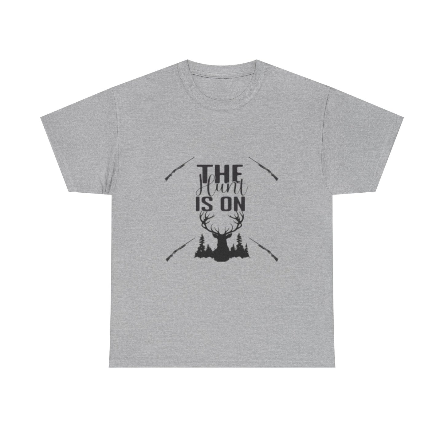 The Hunt Is On Unisex Heavy Cotton Tee, Outdoor Enthusiast Shirt, Gift for Hunters, Casual Wear for Men and Women, Nature Lover Apparel