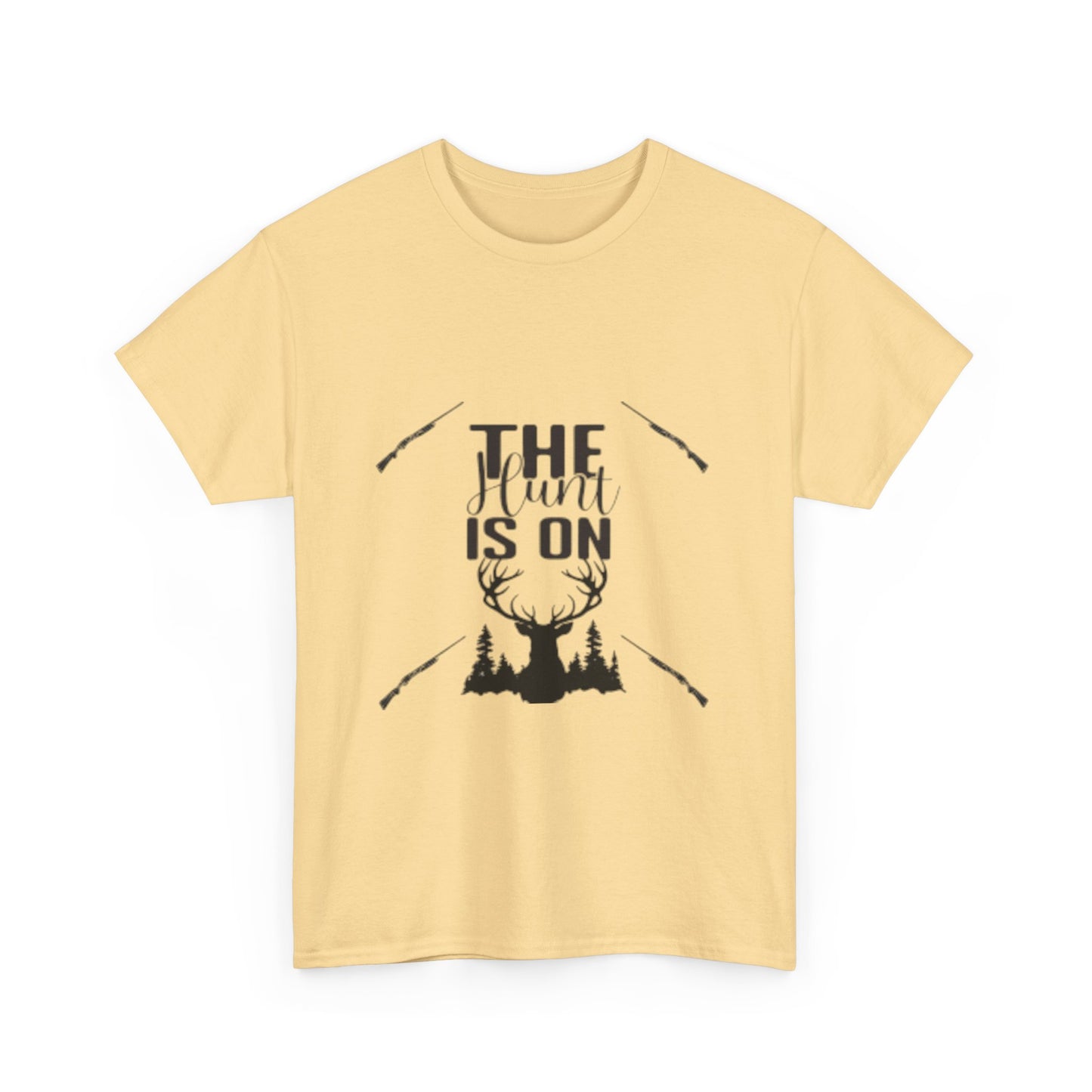 The Hunt Is On Unisex Heavy Cotton Tee, Outdoor Enthusiast Shirt, Gift for Hunters, Casual Wear for Men and Women, Nature Lover Apparel