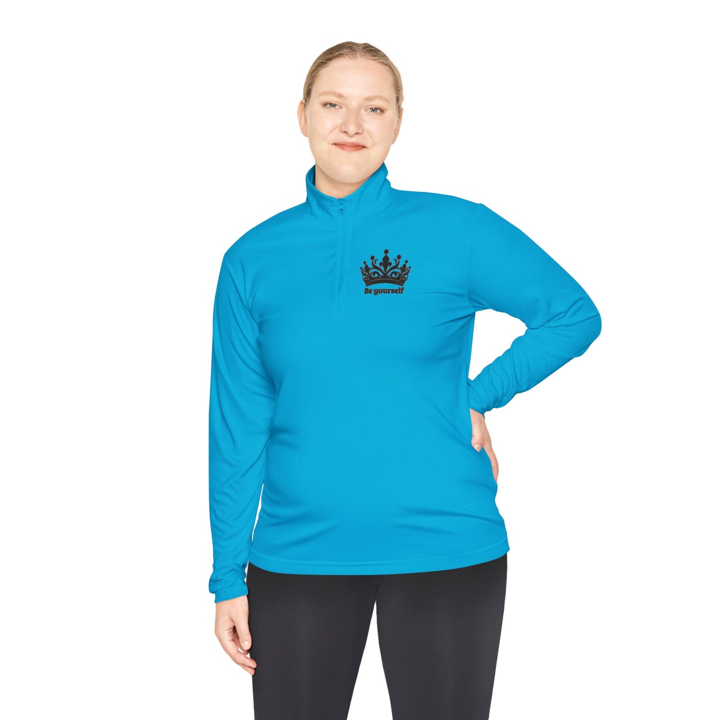 Sporty Quarter-Zip Pullover, Athletic Sweatshirt, Active Top, Exercise Jacket, Fitness Apparel, Gym Clothing