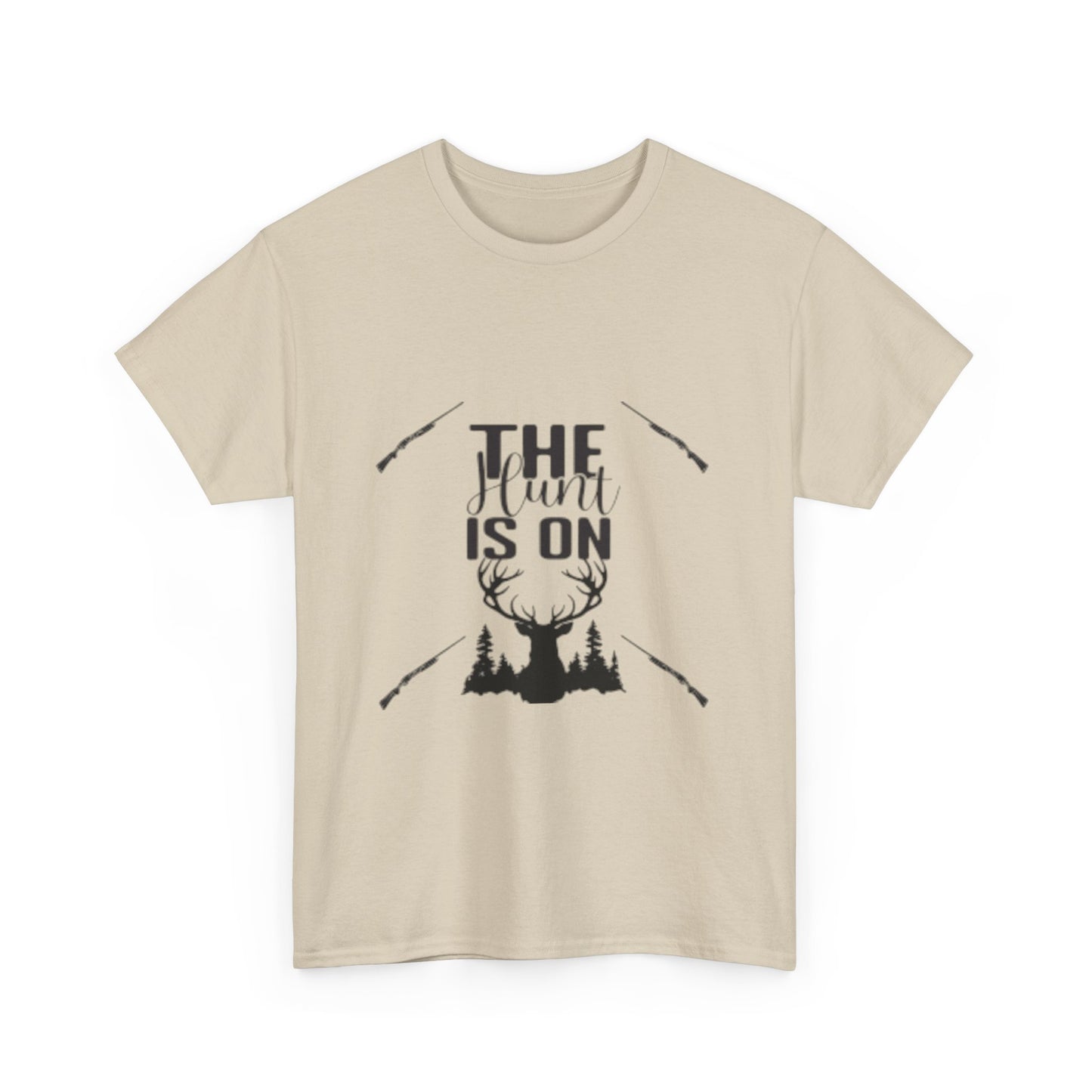 The Hunt Is On Unisex Heavy Cotton Tee, Outdoor Enthusiast Shirt, Gift for Hunters, Casual Wear for Men and Women, Nature Lover Apparel