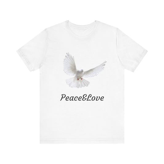 love Peace & Love Tee, Unisex T-Shirt for Peace Activists, Inspirational Gift for Friends, Casual Wear, Spiritual Apparel, Perfect for Earth