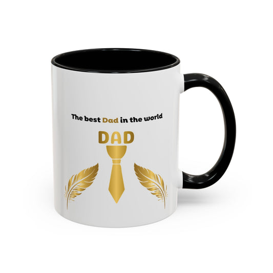 Best Dad Coffee Mug, Gift for Father's Day, Black Accent Mug, Birthday Present for Dad, Dad Coffee Cup