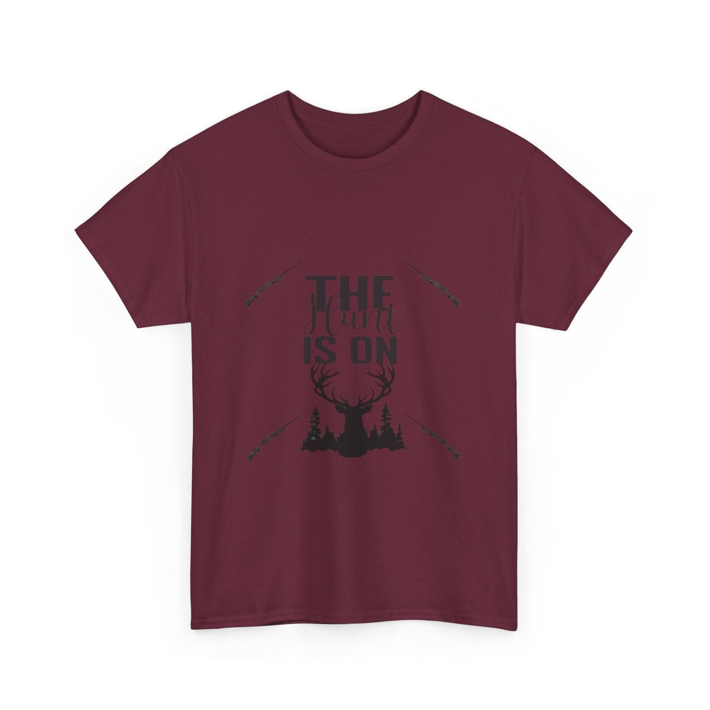 The Hunt Is On Unisex Heavy Cotton Tee, Outdoor Enthusiast Shirt, Gift for Hunters, Casual Wear for Men and Women, Nature Lover Apparel