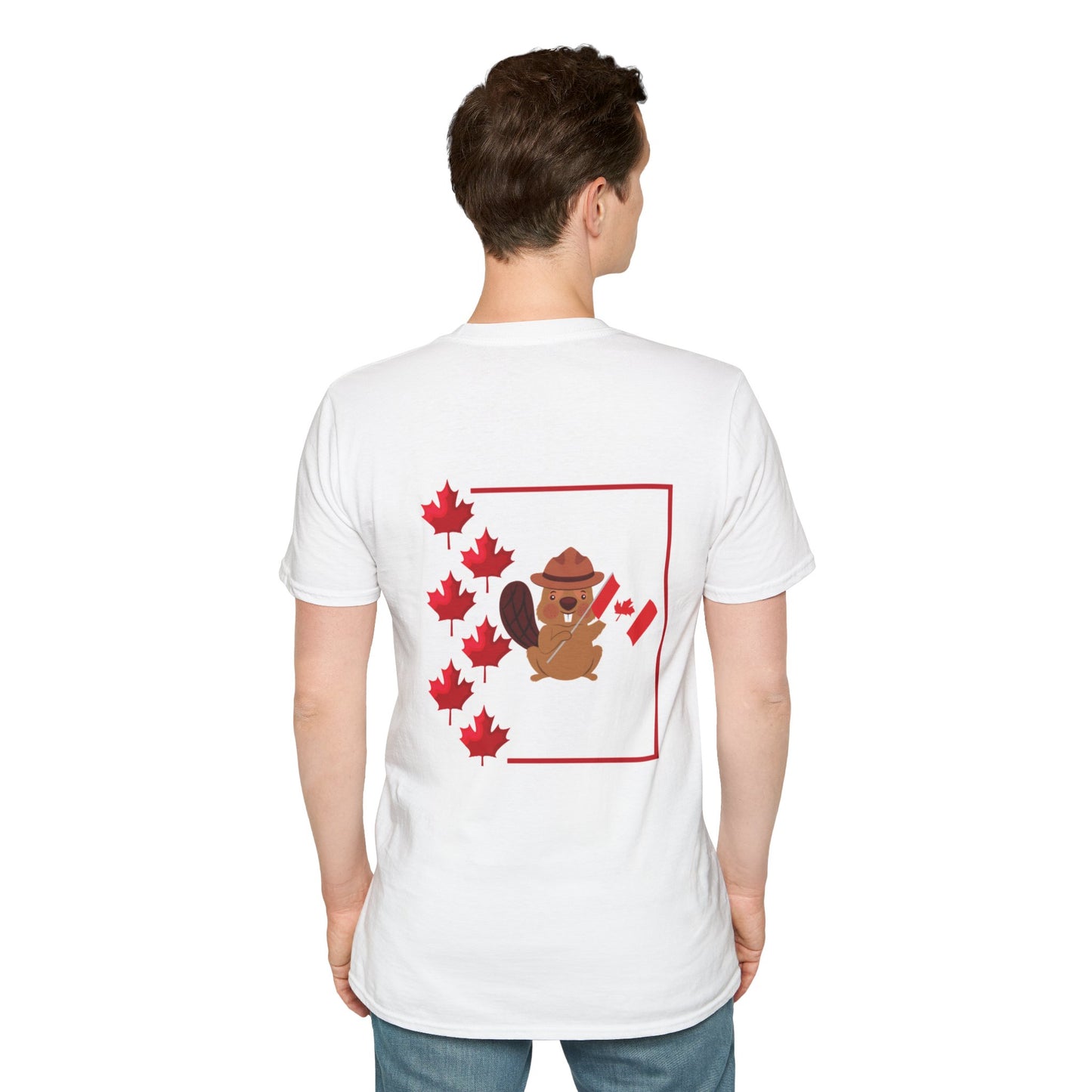 Proud to Be Canadian Unisex Softstyle T-Shirt - Celebrate Canada with Maple Leaf & Beaver Design