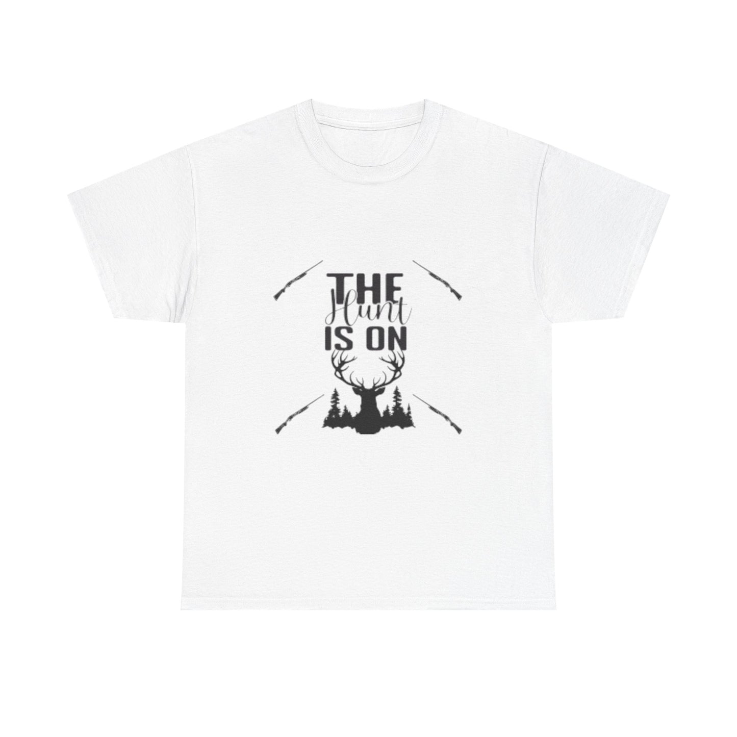 The Hunt Is On Unisex Heavy Cotton Tee, Outdoor Enthusiast Shirt, Gift for Hunters, Casual Wear for Men and Women, Nature Lover Apparel