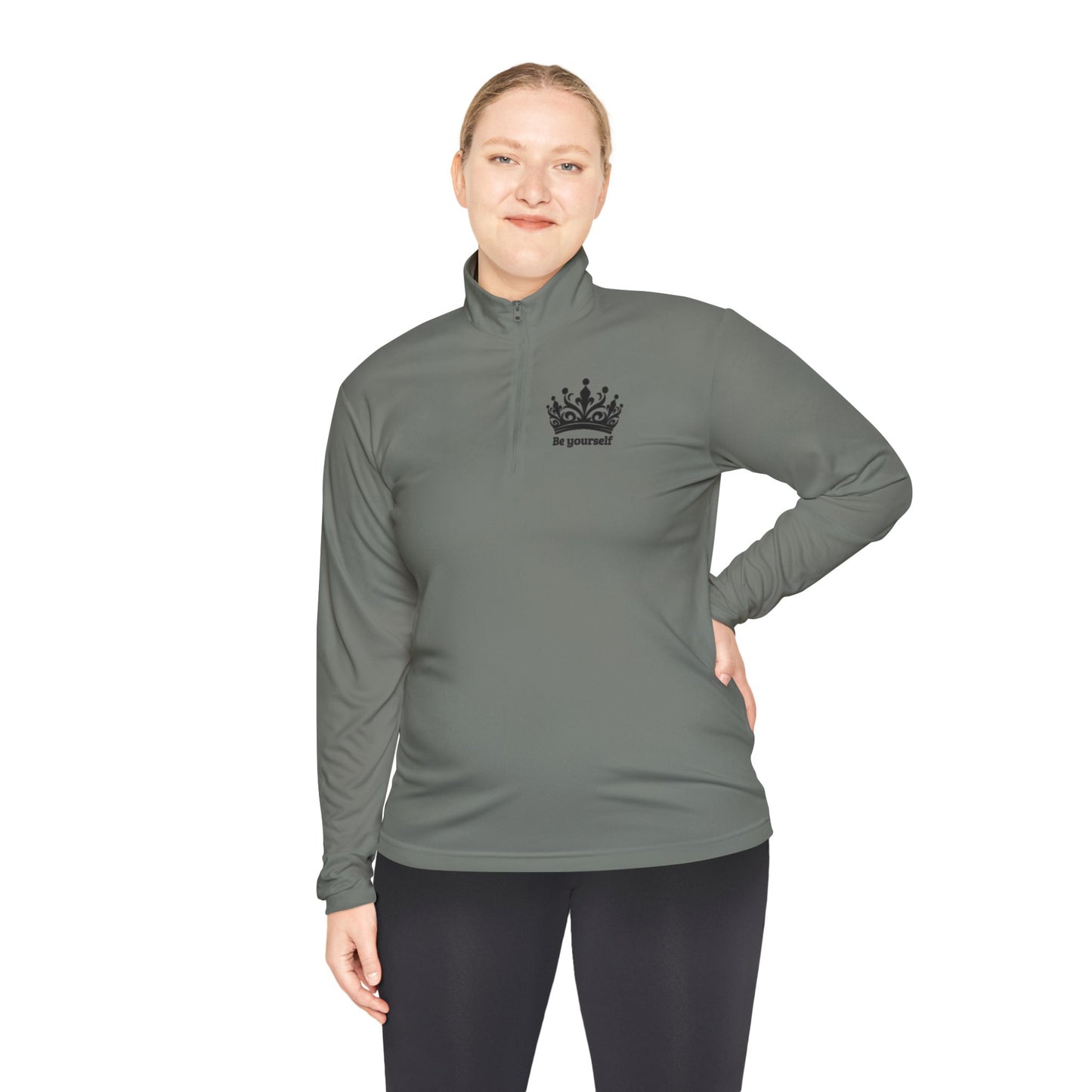 Sporty Quarter-Zip Pullover, Athletic Sweatshirt, Active Top, Exercise Jacket, Fitness Apparel, Gym Clothing