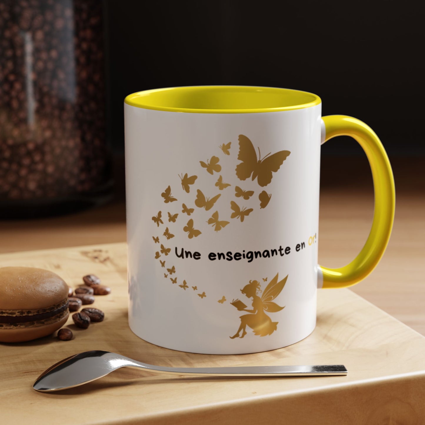 "Gold Butterfly Teacher Coffee Mug - Perfect Gift for  teachers!"Tasse de café pour enseignante