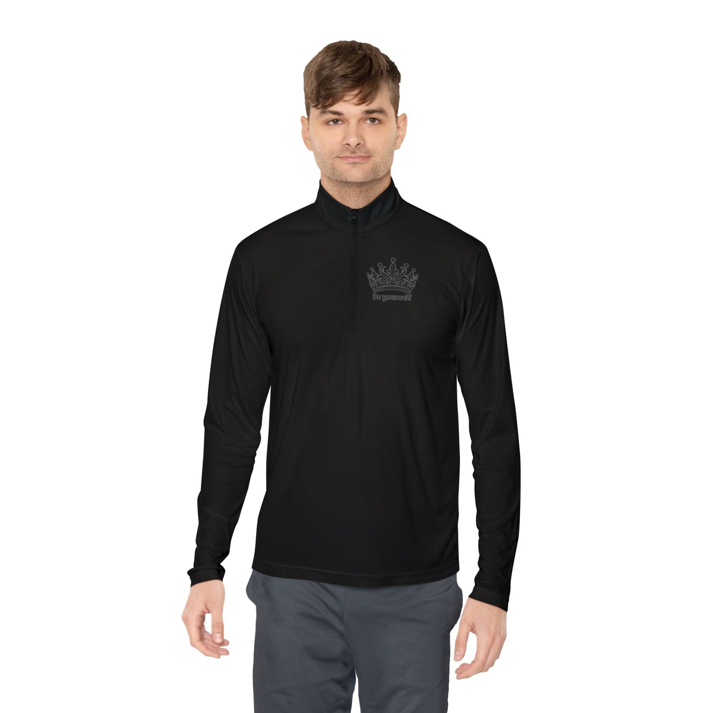 Sporty Quarter-Zip Pullover, Athletic Sweatshirt, Active Top, Exercise Jacket, Fitness Apparel, Gym Clothing