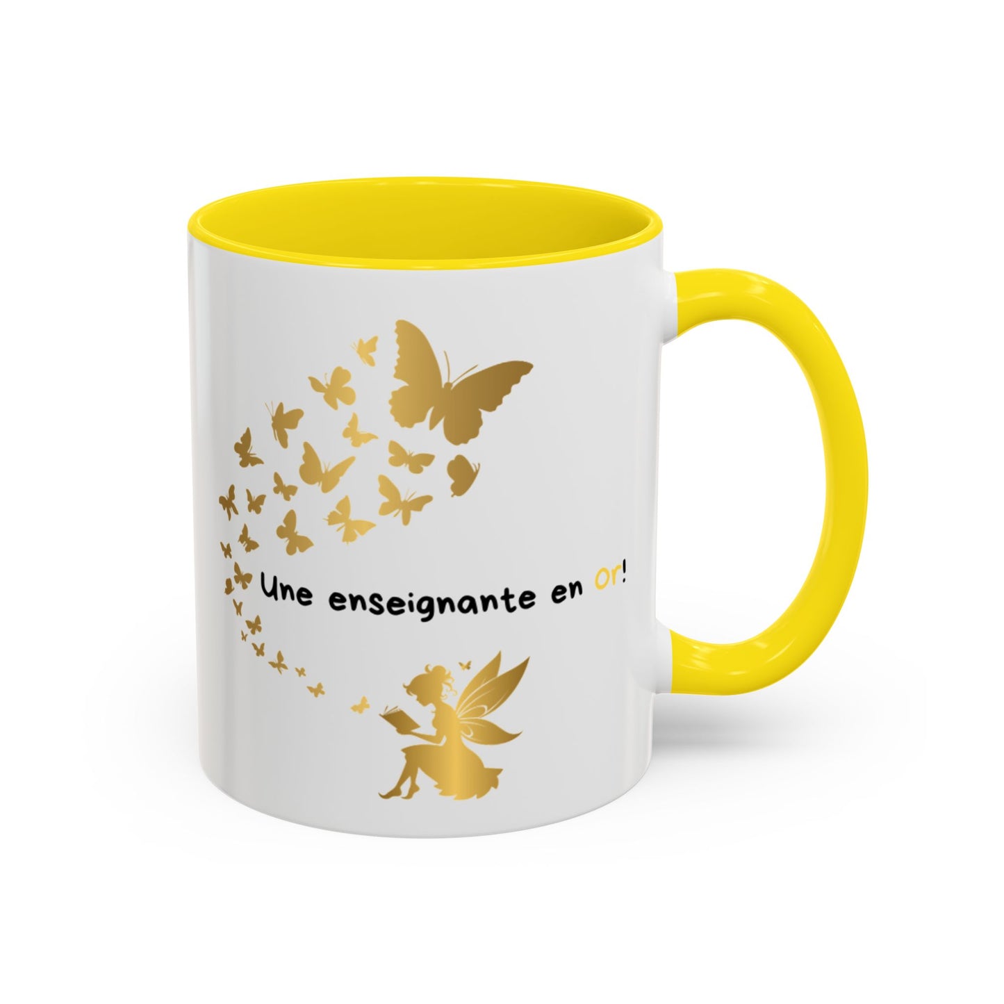 "Gold Butterfly Teacher Coffee Mug - Perfect Gift for  teachers!"Tasse de café pour enseignante