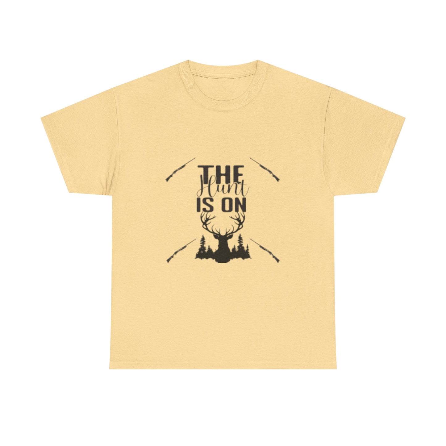 The Hunt Is On Unisex Heavy Cotton Tee, Outdoor Enthusiast Shirt, Gift for Hunters, Casual Wear for Men and Women, Nature Lover Apparel