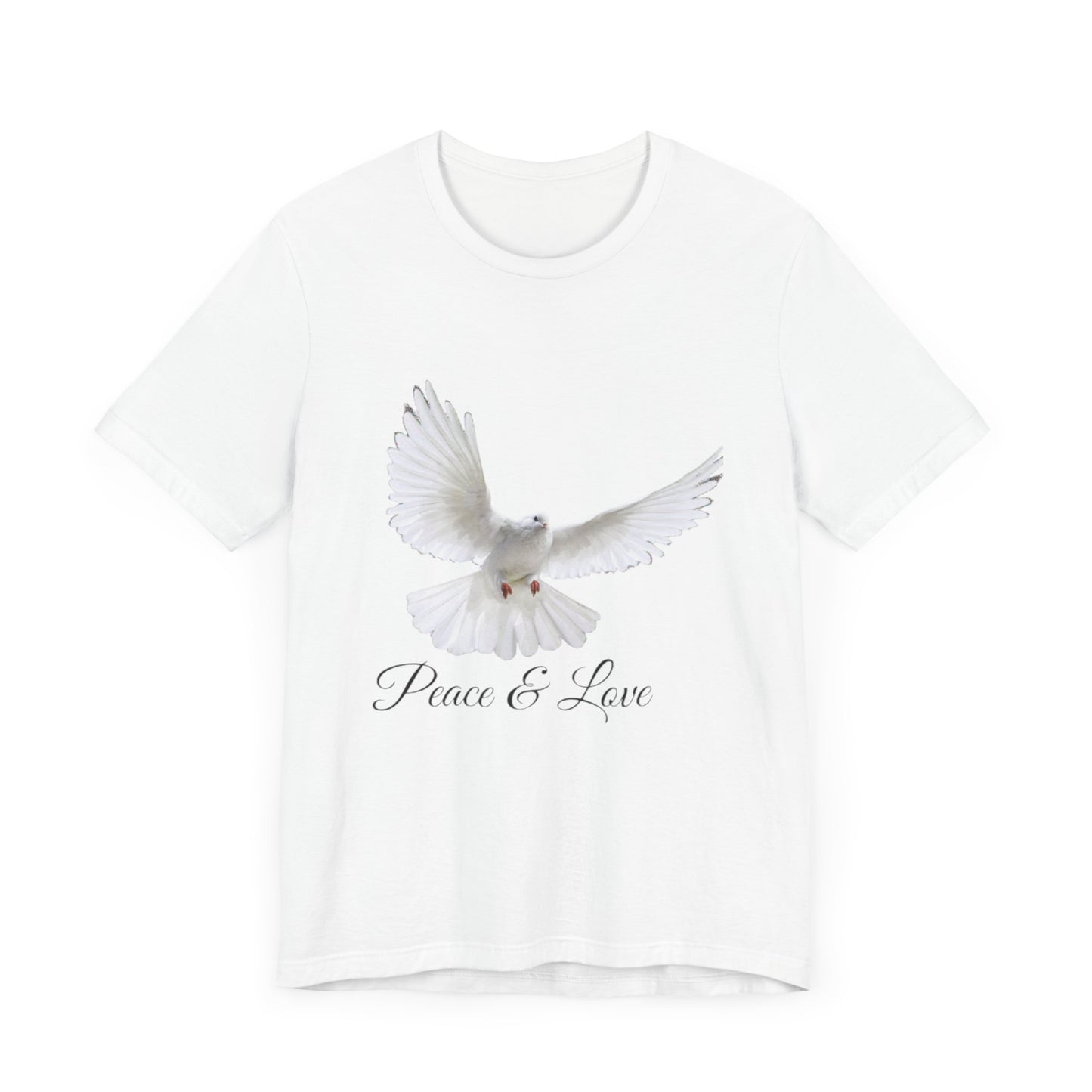 Peace&Love Colombe T-Shirt, Peace and Love Tee, Dove Graphic Top, Hippie Vibe Shirt, Unity Symbol Apparel