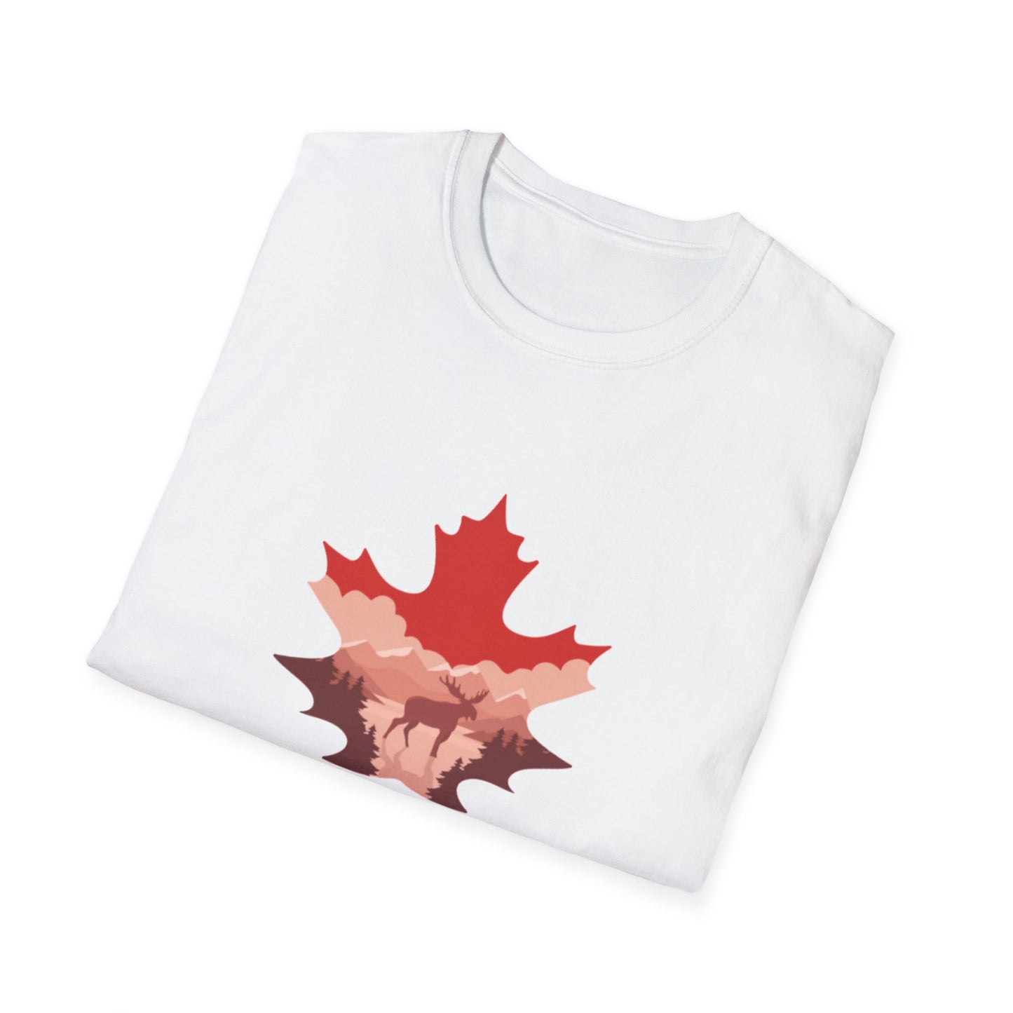 Proud to Be Canadian Unisex Softstyle T-Shirt - Celebrate Canada with Maple Leaf & Beaver Design