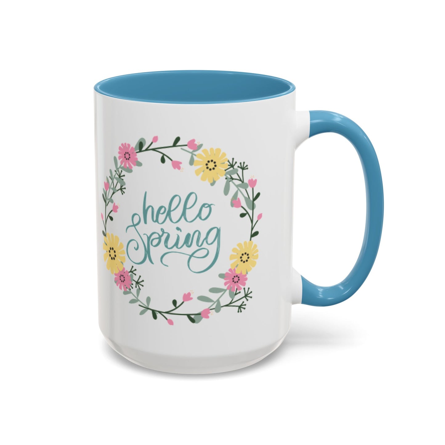 Mug, Spring Floral Coffee Cup, Gift for Mom, Hello Spring, Mother's Day Gift, Hand painted Mug, Gift for Her